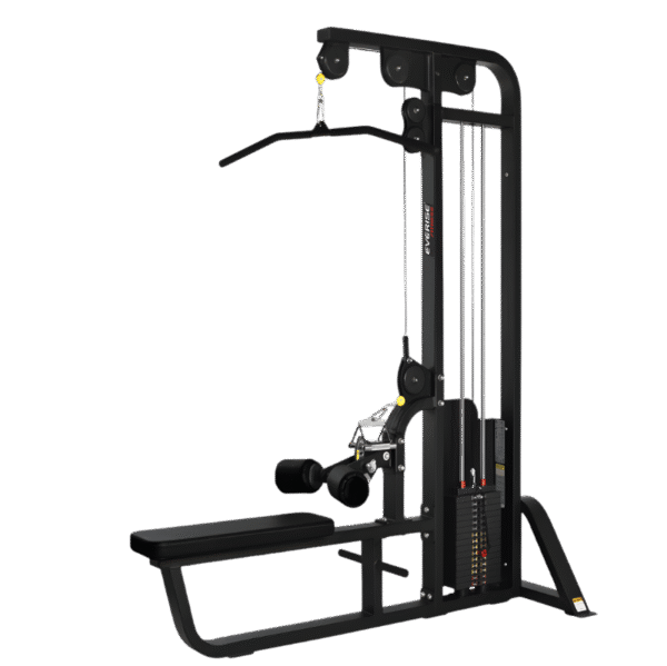 The Lat Pull / Vertical Row is a versatile back-training strength station that allows you to do lat pull-downs and vertical rowing in one unit.