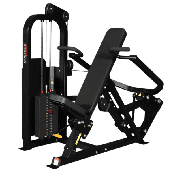 The Shoulder Press machine targets and strengthen the shoulder muscles, particularly the deltoids, as well as the triceps and upper chest.