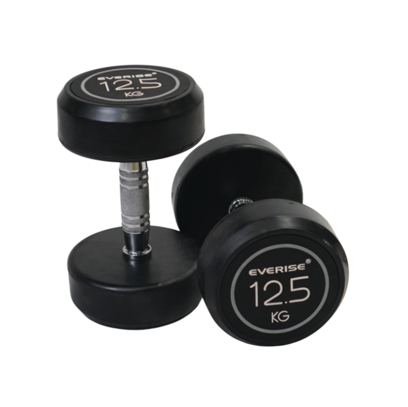 Black Rubber Coated Dumbbells